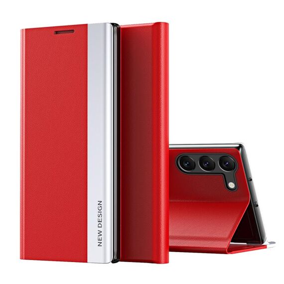 Custodia per telefono in pelle ad adsorbimento elettrolitico laterale per Samsung Galaxy S24+ 5G (rosso)