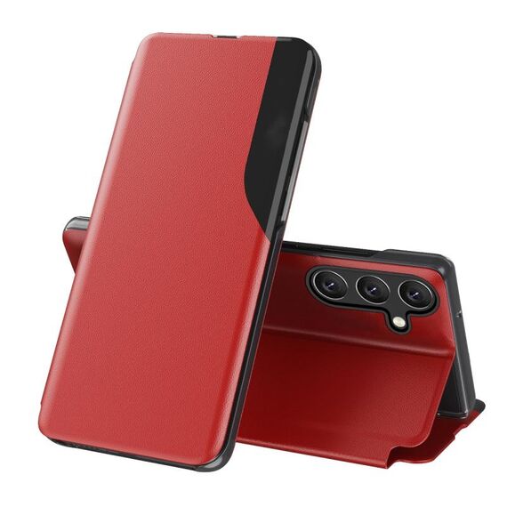 Custodia per telefono in pelle con supporto a vibrazione per Samsung Galaxy S24+ 5G (rosso)