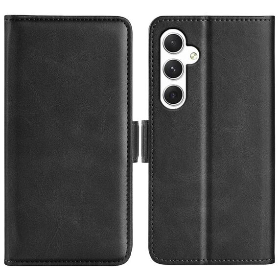 Per Samsung Galaxy S24 5G Custodia per cellulare in pelle con chiusura orizzontale con fibbia magnetica bifacciale (nera)