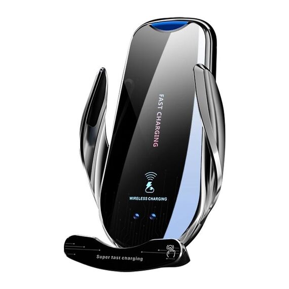 Supporto da auto per auto con presa d'aria per ricarica rapida wireless a induzione a infrarossi G10 (argento)