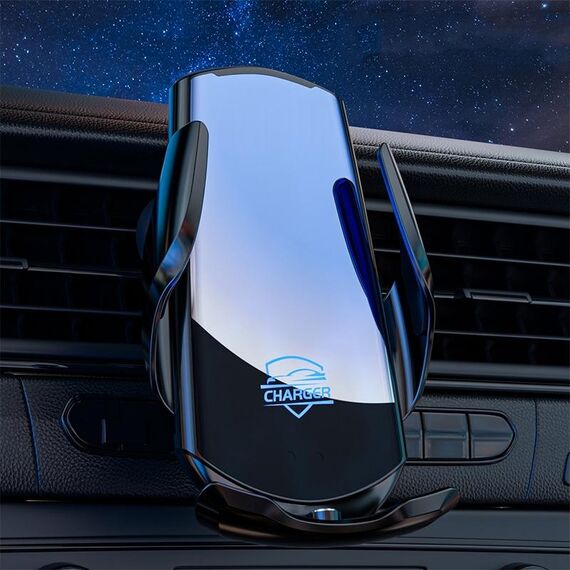 Supporto per auto Q3S con presa d'aria per ricarica rapida wireless a induzione a infrarossi (nero)