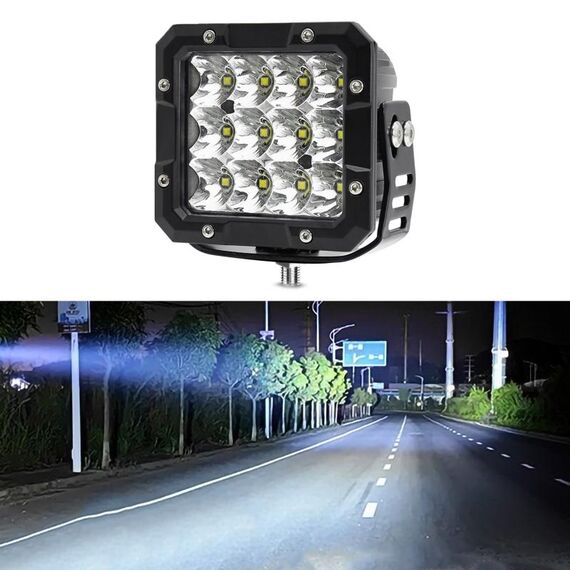 E15 35W / 4000LM / 6000K / DC 9-30V Faro da lavoro quadrato per auto da 5 pollici (luce bianca)