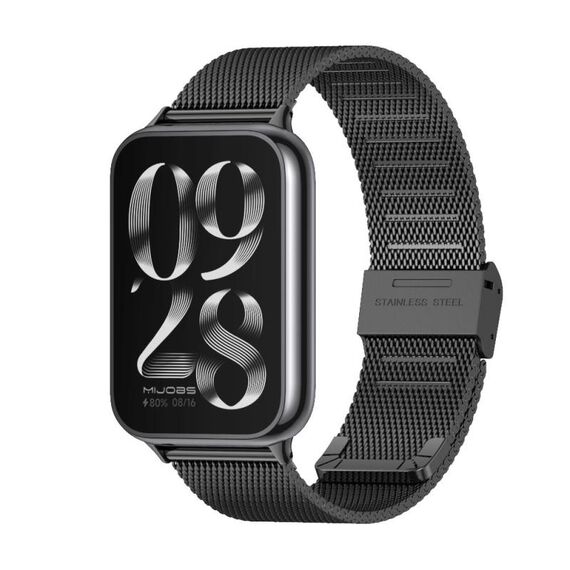 Per Xiaomi Mi Band 8 Pro Mijobs Milan cinturino con fibbia in acciaio inossidabile (nero)