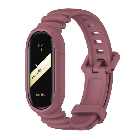 Per Xiaomi Mi Band 8 MIJOBS GS Unibody cinturino sportivo in tinta unita (vino rosso)