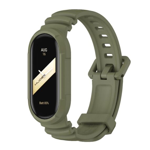 Per Xiaomi Mi Band 8 MIJOBS GS Unibody cinturino sportivo in tinta unita (verde militare)