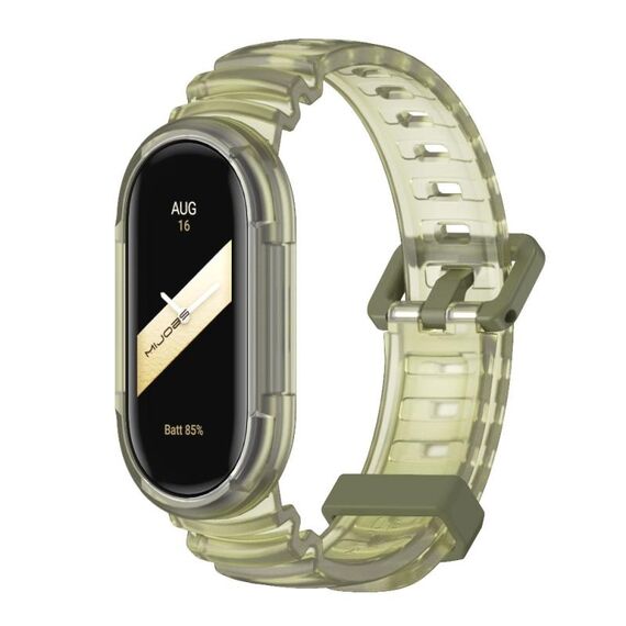 Per Xiaomi Mi Band 8 MIJOBS GS Unibody cinturino sportivo di colore trasparente (verde militare)