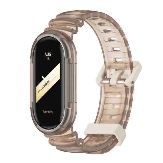 Per Xiaomi Mi Band 8 MIJOBS GS Unibody cinturino sportivo di colore trasparente (caffè)