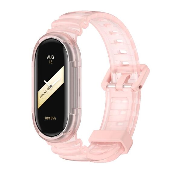 Per Xiaomi Mi Band 8 MIJOBS GS Unibody cinturino sportivo di colore trasparente (rosa)