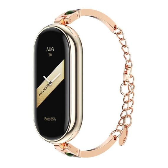 Per Xiaomi Mi Band 8 Mijobs Ruyi Beauty Bracciale cinturino (oro rosa verde)