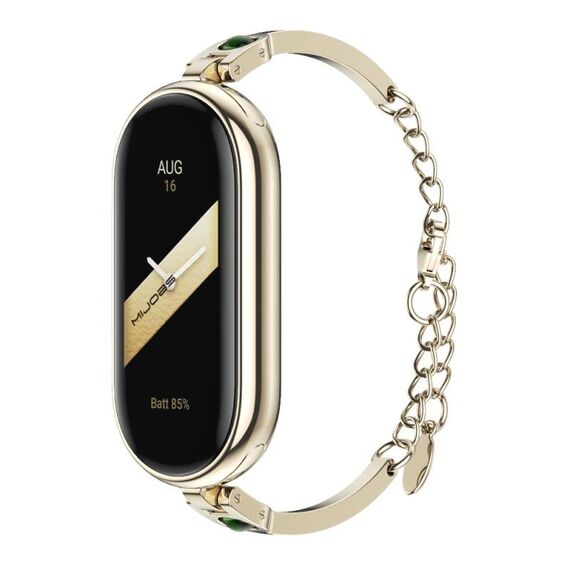 Per Xiaomi Mi Band 8 Mijobs Ruyi Beauty Bracciale cinturino (oro chiaro verde)