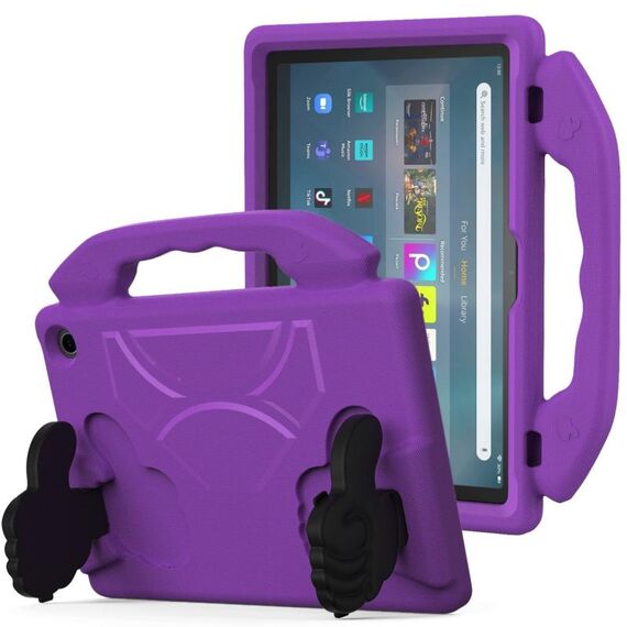Custodia per tablet antiurto EVA con supporto per pollice per Amazon Fire Max 11 2023 (viola)
