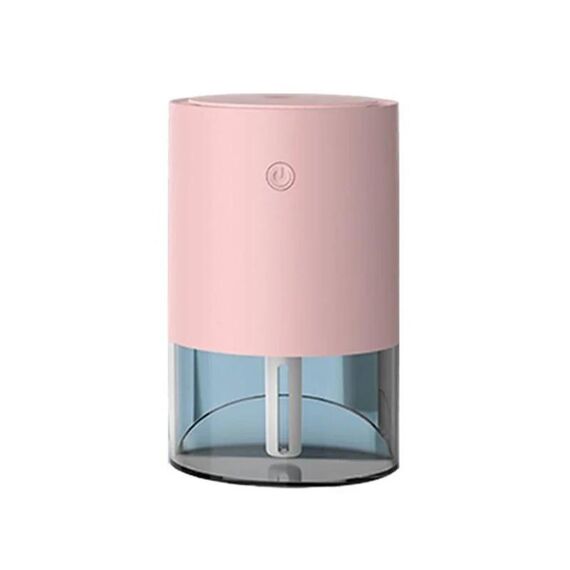 Umidificatore ad ultrasuoni da 350 ml Mini purificatore d'aria per auto con regolazione dell'angolo, specifiche: presa USB rosa