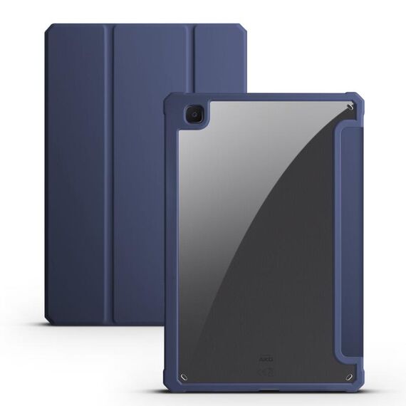 Per Samsung Galaxy Tab S6 Lite Custodia tablet in pelle acrilica 3 pieghevoli (blu notte)