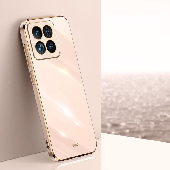 Per Xiaomi 14 XINLI Straight Edge 6D Placca Custodia per telefono in TPU (rosa)