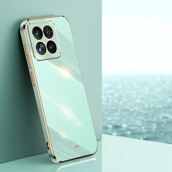 Per Xiaomi 14 Pro XINLI Straight Edge 6D Placca Custodia in TPU per telefono (Verde menta)