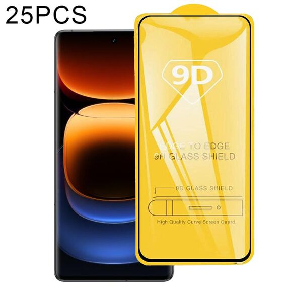 Per vivo iQOO 12 25 pezzi 9D pellicola in vetro temperato con schermo a colla completa