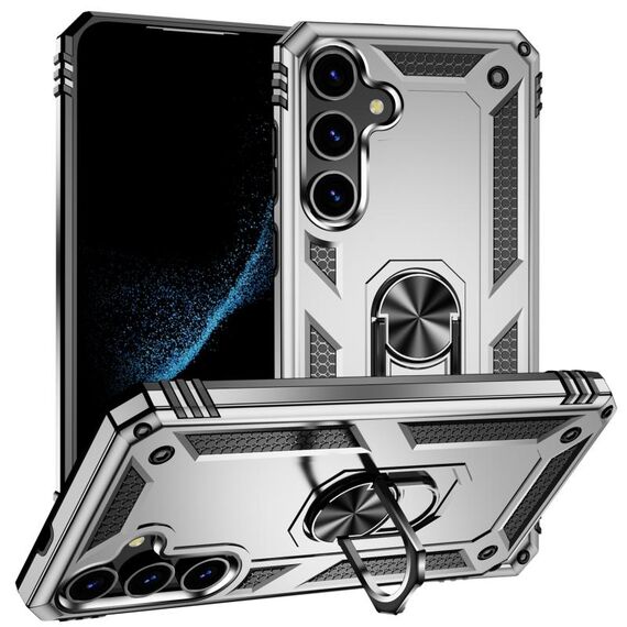 Per Samsung Galaxy S24 5G Custodia antiurto in TPU + PC (Argento)