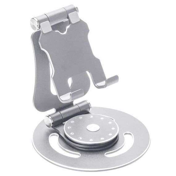 Supporto per telefono da tavolo pieghevole portatile G62 con rotazione a 360 gradi (argento)