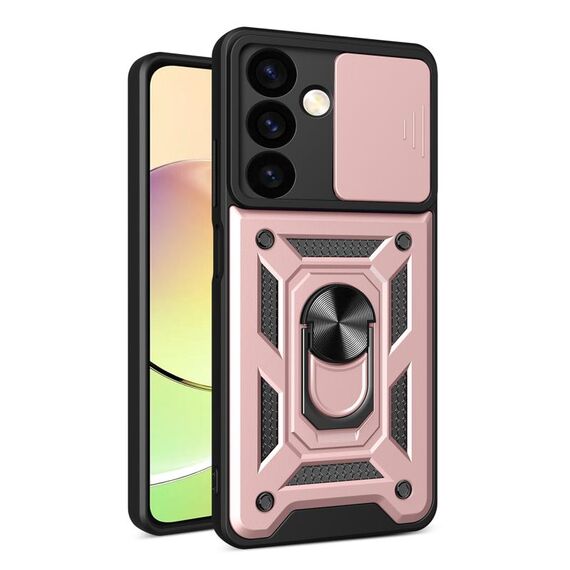 Per Samsung Galaxy S24 5G Cover per fotocamera scorrevole Design TPU + Custodia per PC (Oro rosa)