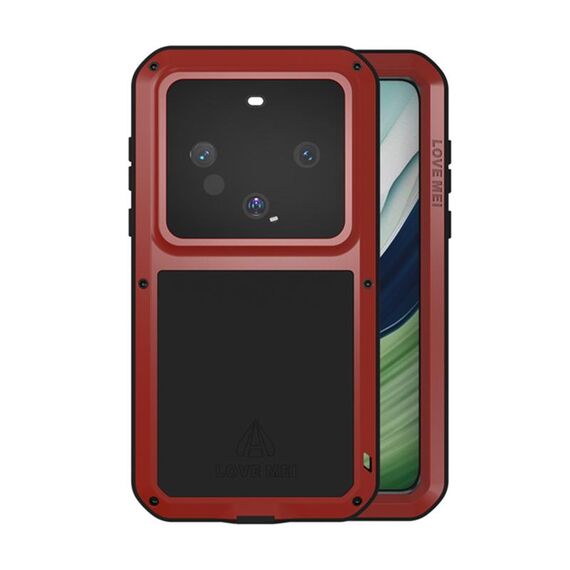 Custodia per telefono antipolvere impermeabile antiurto in metallo per Huawei Mate 60 LOVE MEI (rosso)