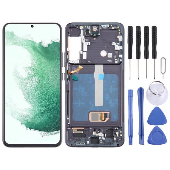 Per Samsung Galaxy S22+ 5G SM-S906B Display LCD OLED digitalizzatore assemblaggio completo con cornice (nero)