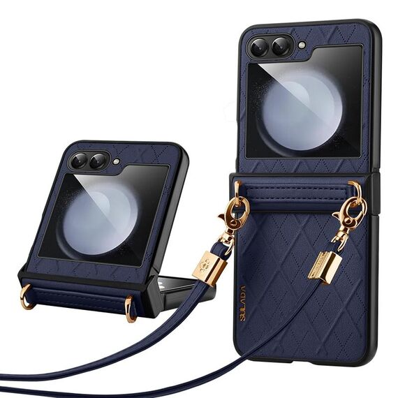 Per Samsung Galaxy Z Flip3 5G SULADA Custodia per telefono pieghevole elegante con struttura rombica (blu)