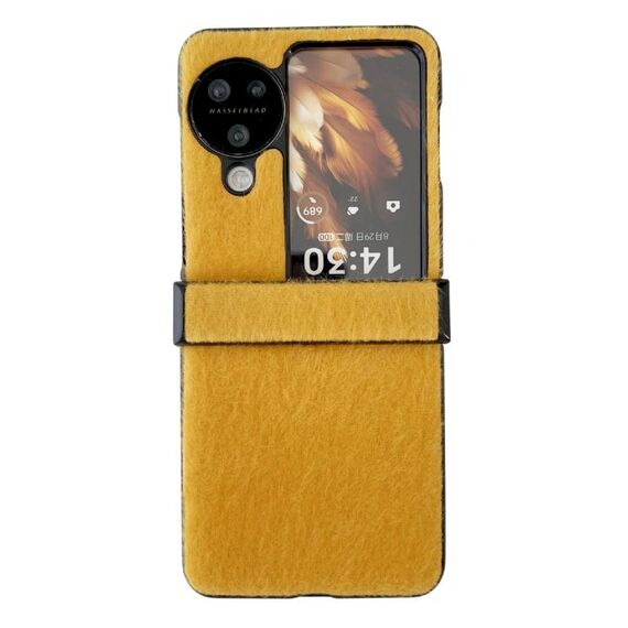Per OPPO Find N2 Flip Hinge Custodia in peluche per PC (giallo)