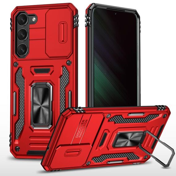 Per Samsung Galaxy S23 5G Armor PC + Custodia per telefono con protezione per fotocamera in TPU (rossa)
