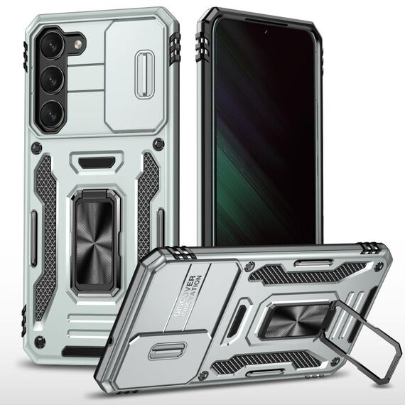 Per Samsung Galaxy S23 5G Armor PC + Custodia per telefono con protezione per fotocamera in TPU (grigio)