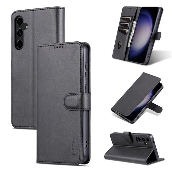 Per Samsung Galaxy S24+ 5G AZNS Custodia per cellulare in pelle con texture di vitello (nero)