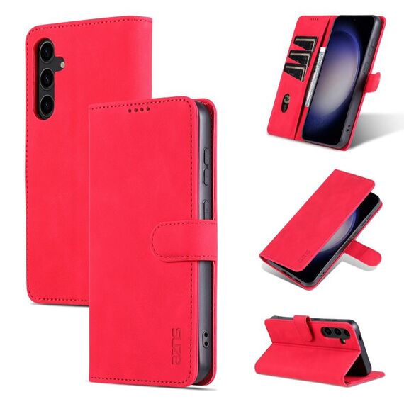 Per Samsung Galaxy S24+ 5G AZNS Custodia per cellulare in pelle con texture di vitello (rossa)