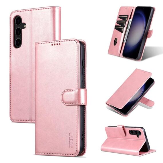 Per Samsung Galaxy S24+ 5G AZNS Custodia per cellulare in pelle con texture di vitello (oro rosa)