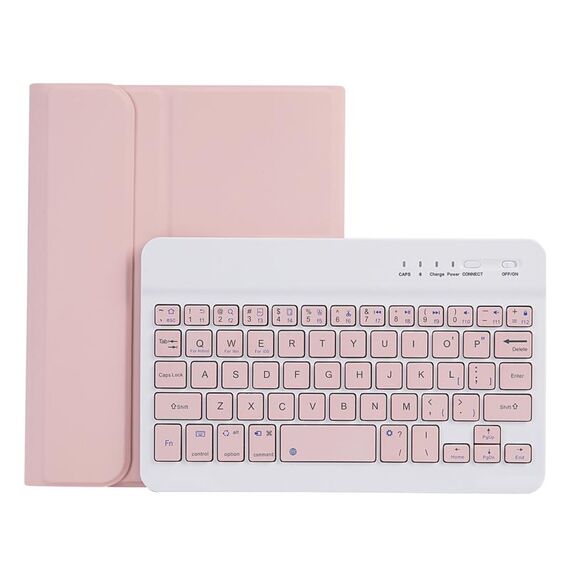 Per Samsung Galaxy Tab A9 X110/X115 A221B Custodia tablet in pelle con tastiera Bluetooth TPU color caramello con portapenne (rosa)
