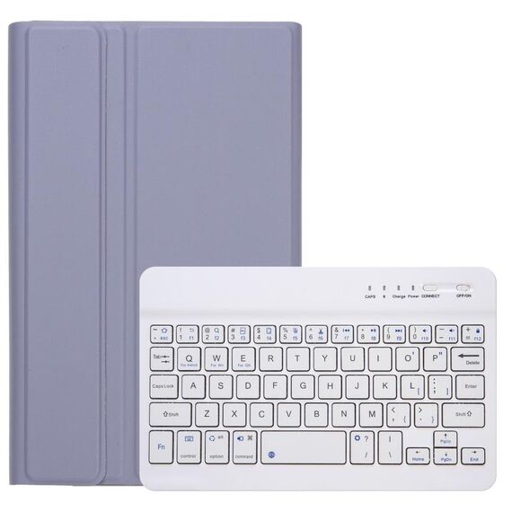 Per Samsung Galaxy Tab A9 X110/X115 A221B Custodia tablet in pelle con tastiera Bluetooth TPU color caramello con portapenne (viola)