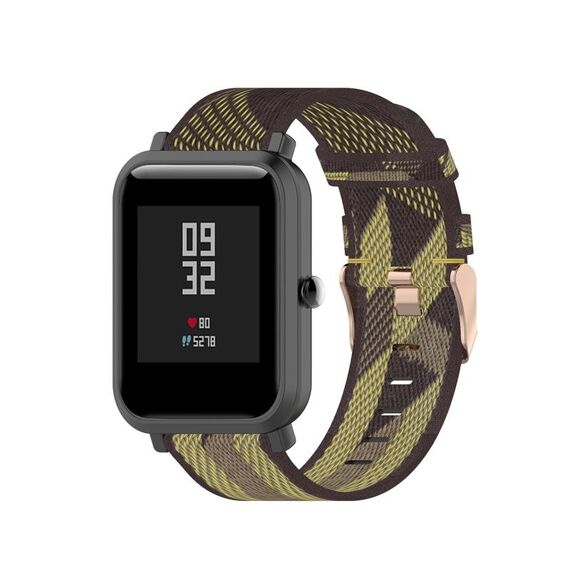 Cinturino per orologio in nylon con trama a strisce universale da 20 mm (giallo)