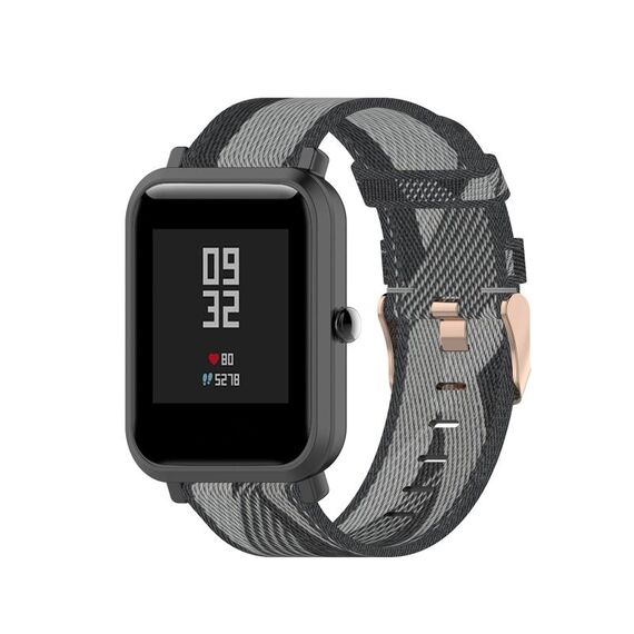 Cinturino per orologio in nylon con trama a strisce universale da 20 mm (grigio)