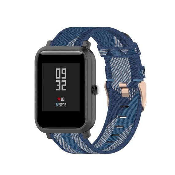 Cinturino per orologio in nylon con trama a strisce universale da 20 mm (blu)