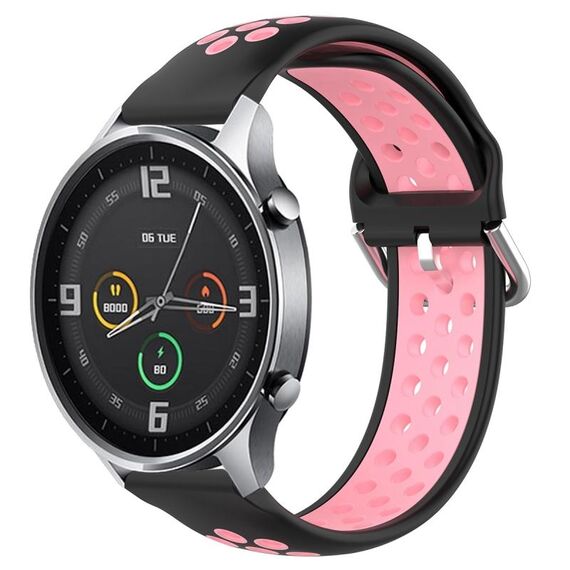 Per Xiaomi Watch Color 22mm Chiusura Cinturino per orologio sportivo a due colori (nero rosa)
