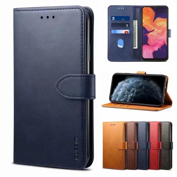 Per Samsung Galaxy A22 5G GUSSIM Custodia per telefono in pelle a conchiglia orizzontale (blu)