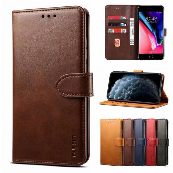 Per Samsung Galaxy A22 5G GUSSIM Custodia per telefono orizzontale in pelle a conchiglia (marrone)