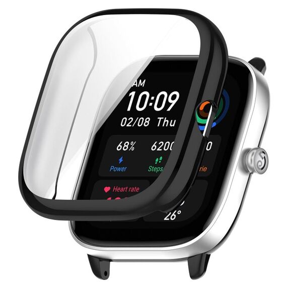 Per Amazfit GTS4 Mini Custodia protettiva per orologio galvanico in TPU a copertura totale (nero)