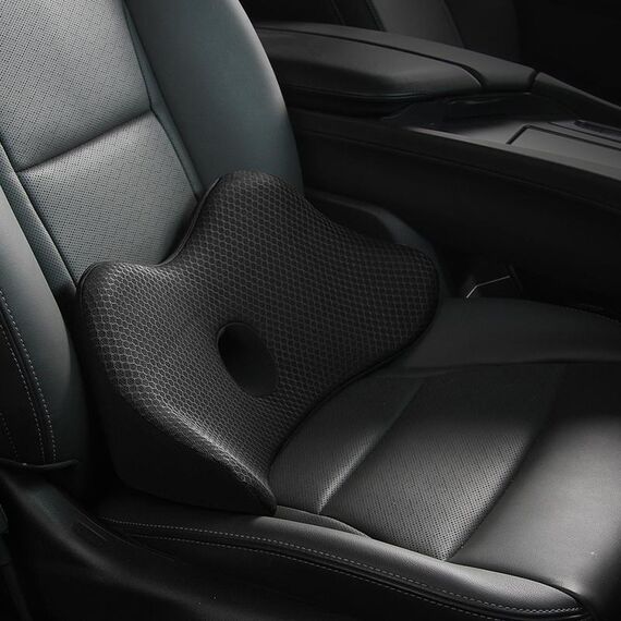 Cuscino lombare traspirante in memory foam per auto (nero)