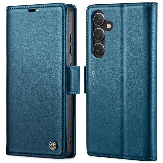 Per Samsung Galaxy S24 CaseMe 023 Custodia per telefono in pelle antifurto con fibbia a farfalla Litchi Texture RFID (blu)