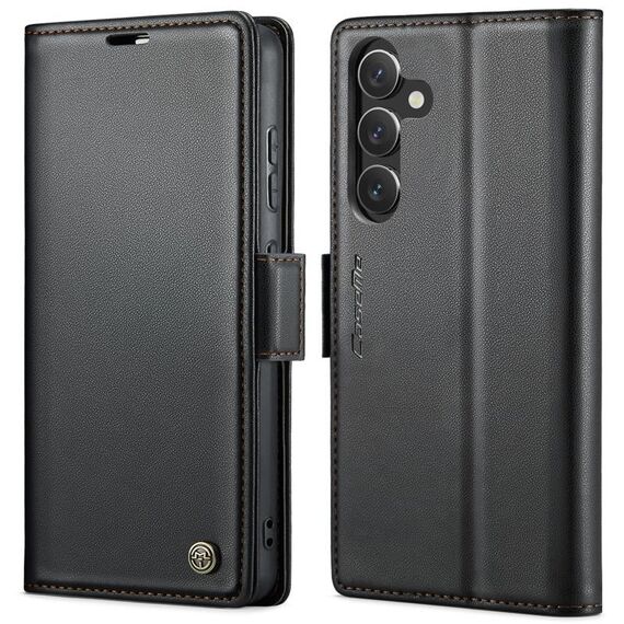 Per Samsung Galaxy S24+ CaseMe 023 Custodia per telefono in pelle antifurto con fibbia a farfalla Litchi Texture RFID (nero)