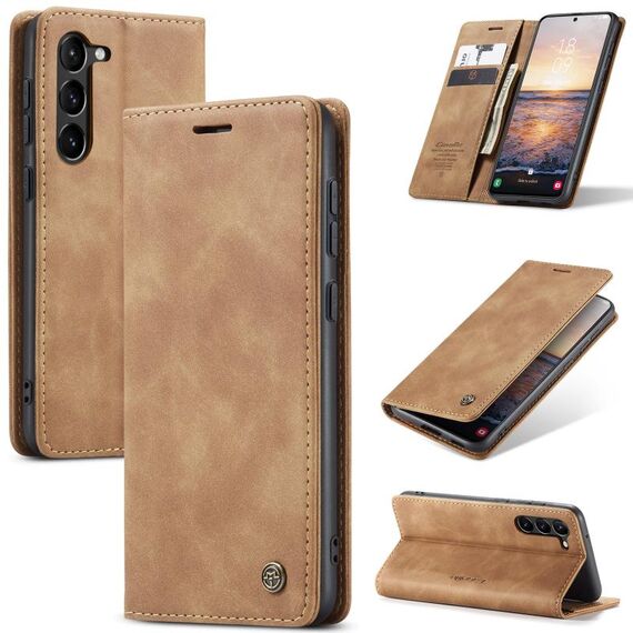 Per Samsung Galaxy S24+ CaseMe 013 Custodia multifunzionale in pelle con chiusura orizzontale (marrone)