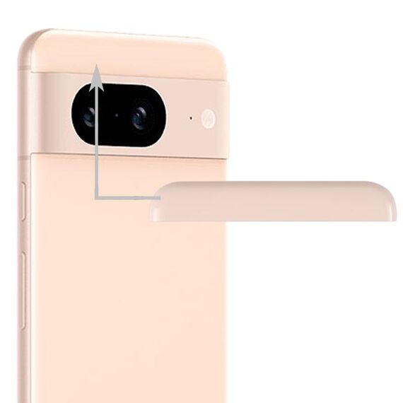 Per Google Pixel 8 Cover anteriore superiore superiore posteriore originale (rosa)