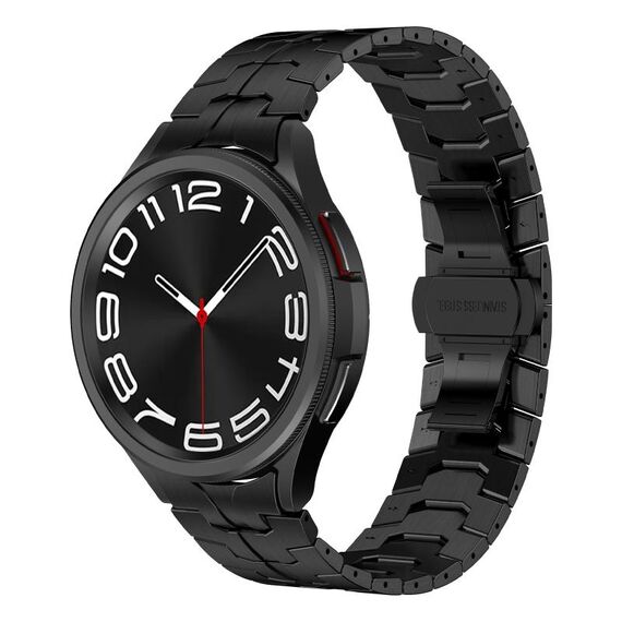 Per Samsung Galaxy Watch 5 40mm / 44mm Cinturino per orologio in acciaio inossidabile con connettore curvo Iron Man (nero)