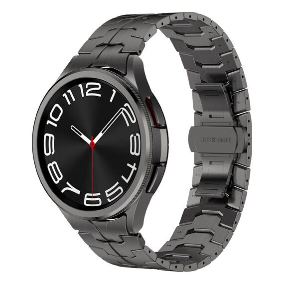 Per Samsung Galaxy Watch 5 40mm / 44mm Cinturino per orologio in acciaio inossidabile con connettore curvo Iron Man (grigio)