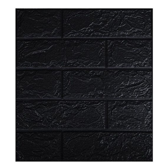 Adesivo da parete impermeabile avvolgente morbido per carta da parati autoadesiva 3D da 3 mm di spessore 35x38,5 cm (nero)