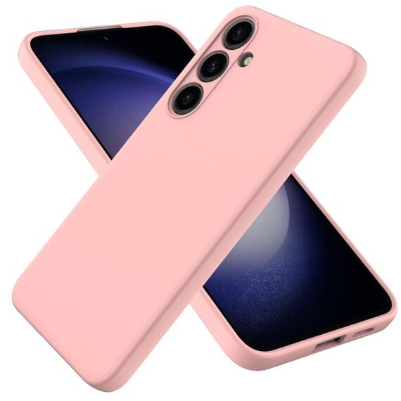 Per Samsung Galaxy S24+ 5G Custodia per telefono in silicone liquido colorato (rosa)